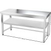 Stół roboczy ze stali nierdzewnej z dolną półką i listwami bez tylnej krawędzi - 1800 x 600 x 870 mm