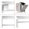 PREMIUM stainless steel workbench with two shelves without back edge 1.0 m