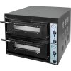 Black stainless steel pizza oven - two-chamber - 910x1120x750