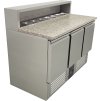 Saladette Kühltisch - 1,37 x 0,7 m - mit 3 Türen