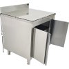 Stainless steel work cabinet - 800 mm - with hinged doors and rear trim