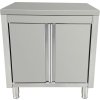 Stainless steel work cabinet 600 x 700 - with hinged doors