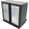Bar fridge - 0.9 m - 190 l - with 2 glass doors and 2 shelves - black