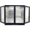 Bar fridge - 0.9 m - 190 l - with 2 glass doors and 2 shelves - black