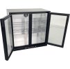 Bar fridge - 0.9 m - 190 l - with 2 glass doors and 2 shelves - black