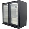 Bar fridge - 0.9 m - 190 l - with 2 glass doors and 2 shelves - black