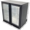 Bar fridge - 0.9 m - 190 l - with 2 glass doors and 2 shelves - black