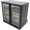Bar fridge - 0.9 m - 190 l - with 2 glass doors and 2 shelves - black