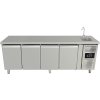 Freezer table with sink with 4 doors