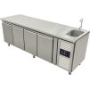 Freezer table with sink with 4 doors