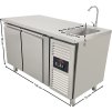 Freezer table with sink with 2 doors