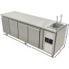 Cooling table with sink and 4 doors