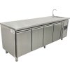 Cooling table with sink and 4 doors