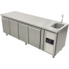 Cooling table with sink and 4 doors