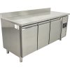 Refrigerated table with 3 doors and rear upstand