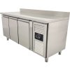 Refrigerated table with 3 doors and rear upstand
