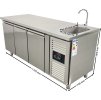 Cooling table with sink and 3 doors