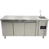 Cooling table with sink and 3 doors