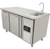 Cooling table with sink and 2 doors