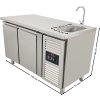 Cooling table with sink and 2 doors