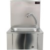 Stainless steel hand basin, with knee control - 400x340x(200+385) cm