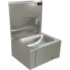 Stainless steel hand basin, with knee control - 400x340x(200+385) cm