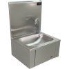 Stainless steel hand basin, with knee control - 400x340x(200+385) mm
