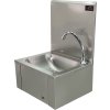 Stainless steel hand basin, with knee control - 400x340x(200+385) cm