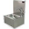 Stainless steel hand basin, with knee control - 400x340x(200+385) mm