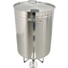 Stainless steel waste bin with lid and foot pedal Ø45 x 70 cm