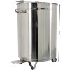 Stainless steel waste bin with lid and foot pedal Ø45 x 70 cm