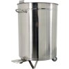 Stainless steel waste bin with lid and foot pedal Ø38 x 61 cm