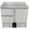 Refrigerated table 0.9 x 0.7 m - with rear upstand 1 door and 2 drawers on the left