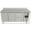 Refrigerated table with rear upstand - 2 doors and 2 drawers on the right