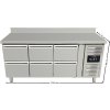 Refrigerated table with rear upstand - 6 drawers