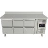 Refrigerated table with rear upstand - 6 drawers