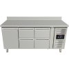 Refrigerated table with rear upstand - 4 drawers and 1 door on the left