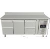 Refrigerated table with edge - 4 drawers and 1 door in the middle