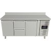 Refrigerated table with rear upstand - 2 doors and 2 drawers in the middle