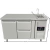 Refrigerated table with sink, 1 door and 2 drawers on the right