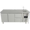 Refrigerated table with sink - 2 doors and 2 drawers on the right
