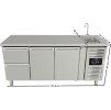 Tavolo refrigerato con lavello - 2 ante e 2 cassetti a sinistra