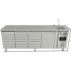 Refrigerated table with sink - 6 drawers and door on the right