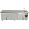 Freezer table with sink - 6 drawers and door on the right
