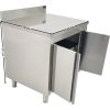 Stainless steel work cabinet - 0.6 m - with hinged doors and rear trim