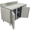Refrigerated table with 2 doors and rear upstand