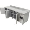 Refrigerated table with 4 doors and rear upstand