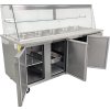 Refrigerated buffet counter with granite top - gray granite