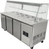 Refrigerated buffet counter with granite top - gray granite