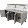 Refrigerated buffet counter with granite top - gray granite